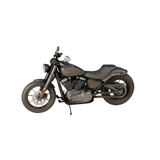 Harley Inspired Cruiser Motorcycle 3D Model for Unreal