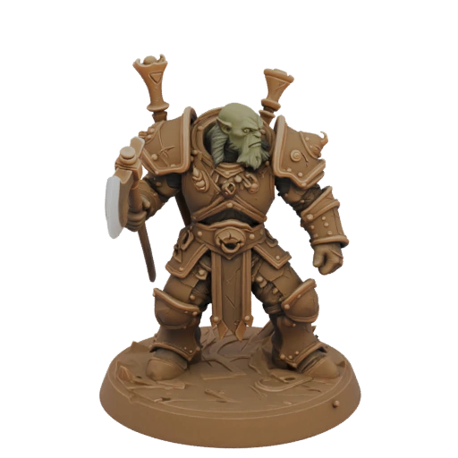 Miniatura STL Berserker Orco de Fantasía Oscura - Apuntando
