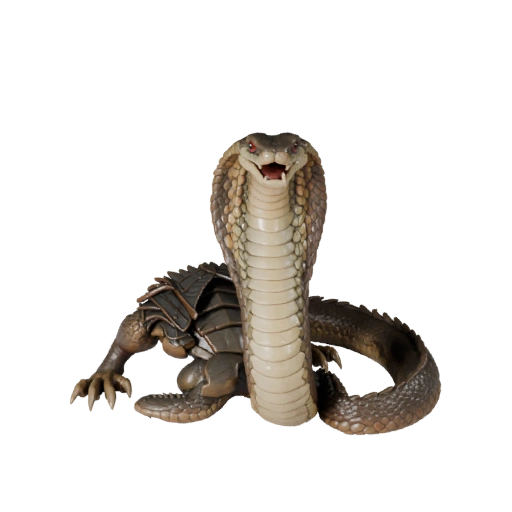 Modelo 3D Realista de Cobra Real - Asset PBR Rigged para Jogos