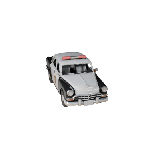 Modèle 3D de voiture de police vintage low poly pour Unity et Unreal