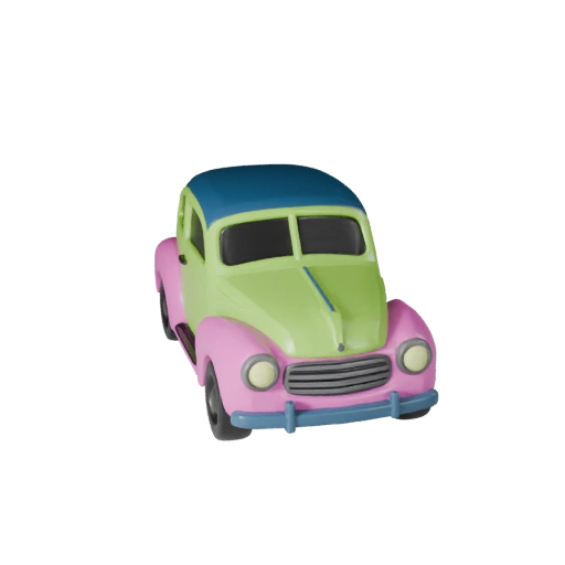 Cartoon Oldtimer 3D Modell für stilisierte Spiele PBR Asset