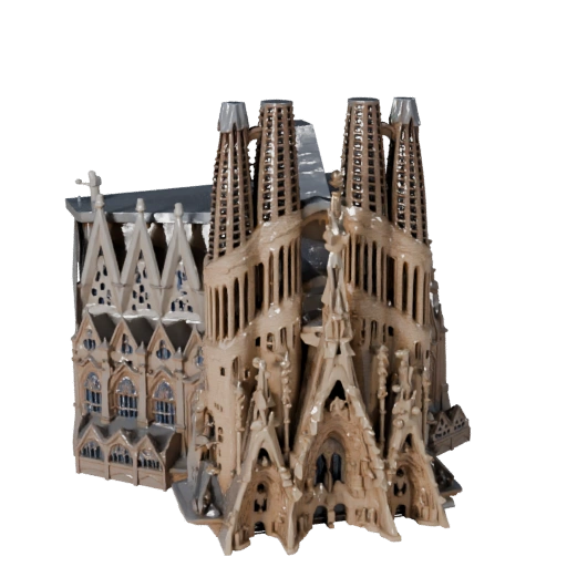 Modelo 3D de la Sagrada Familia de Baja Poligonalidad para Activo de Juego en Tiempo Real