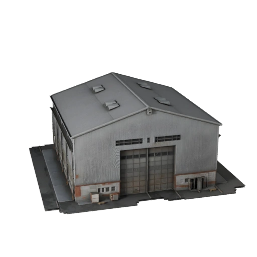 Modelo 3D de Hangar de Aeronaves para Blender - Recurso de Renderização