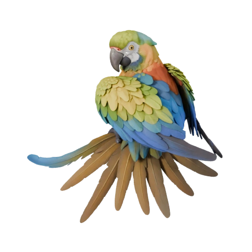 Pappagallo Ara 3D Model per Unity - Asset Pronto per il Gioco, FBX | PBR