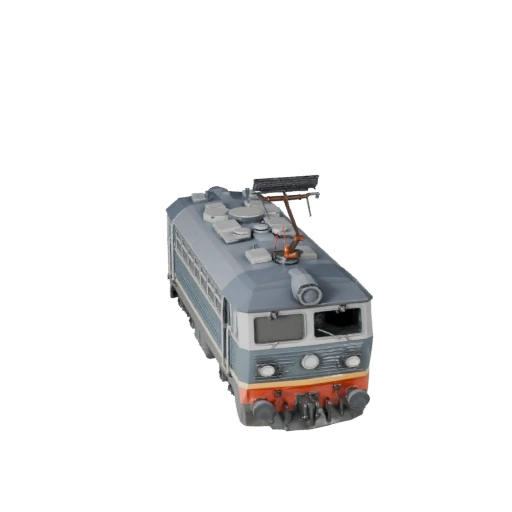 Modelo 3D de Locomotiva Elétrica Baixo Poli para Unity e Unreal