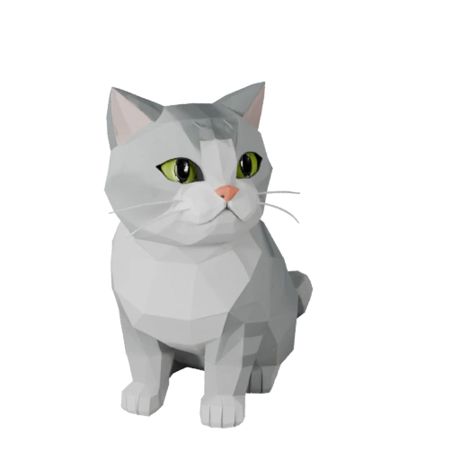 Modelo 3D Británico de Pelo Corto Polygonal Bajo - Asset de Juego para Unity con FBX