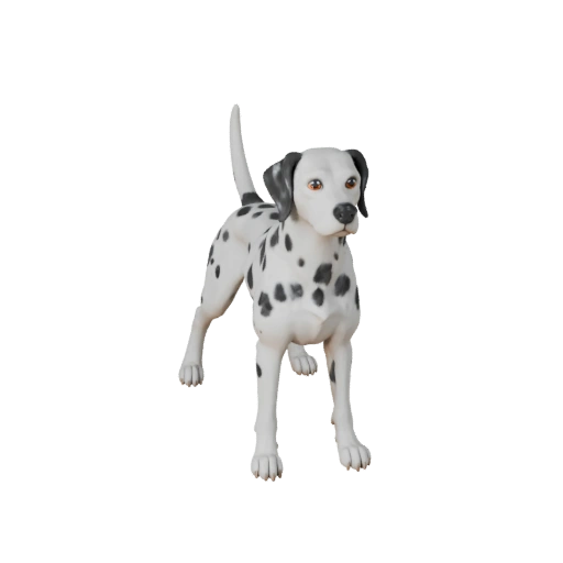 Modelo 3D de Cão Dálmata de Desenho Animado - Asset Estilizado para Animação