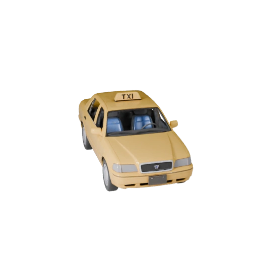 Modelo 3D de Taxi para Blender y Juegos - Asset PBR Realista