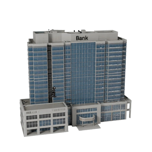 Edificio Sede Bancaria Modelo 3D para Unity - Activo de Juego