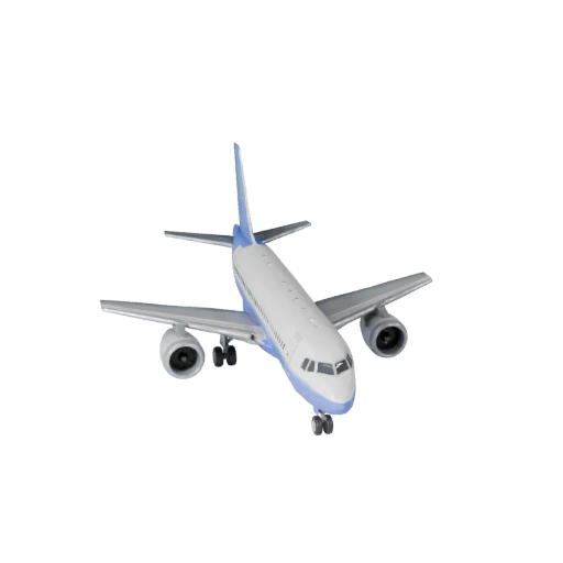 Low Poly Boeing-inspirierter Airliner 3D-Modell für Unity
