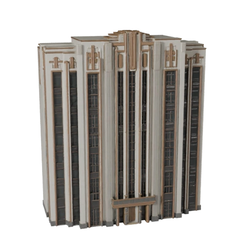 Art Deco Fassade 3D Modell für Unreal - Echtzeit-Asset