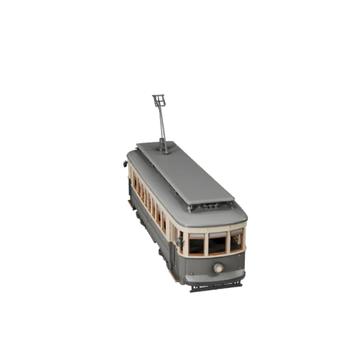 Tram d'epoca 3D Model per Blender - Asset pronto per il rendering