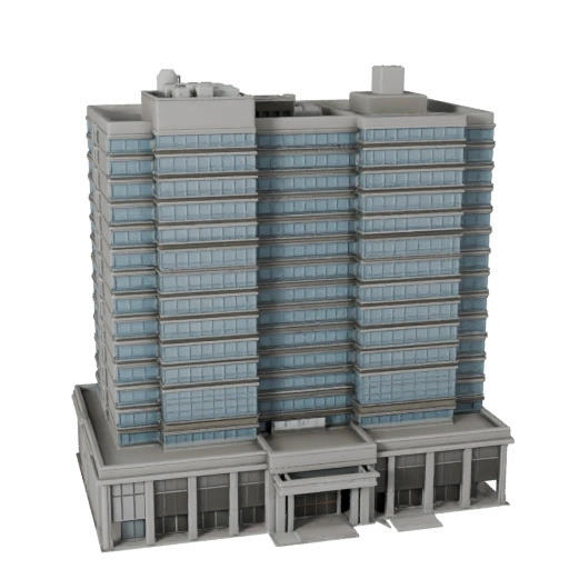 Edificio Sede Bancaria Modelo 3D - Activo Realista de Archviz