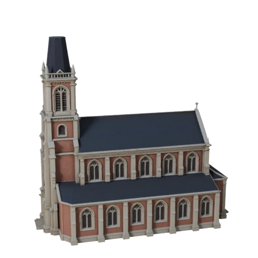 Druckbare Kirche STL 3D-Modell - Druckbare Maßstabsressource