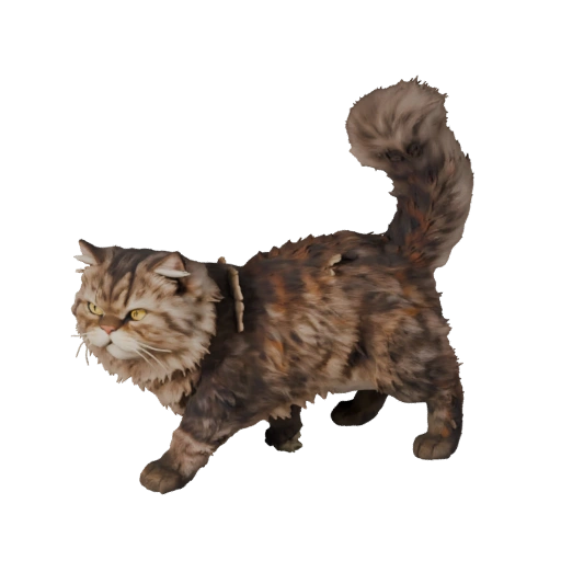 Modello 3D Gatto Persiano per Blender - Asset PBR con Texture