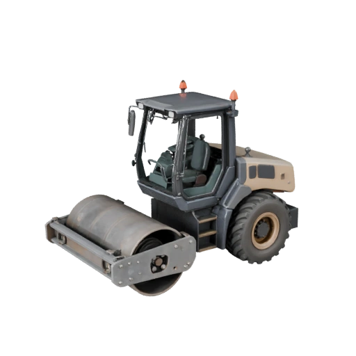 Modello 3D Rullo Compattatore per Blender - Asset Pronto per il Rendering