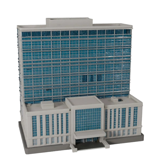 Edificio Sede Banca Stampabile STL Modello 3D - Scala Asset