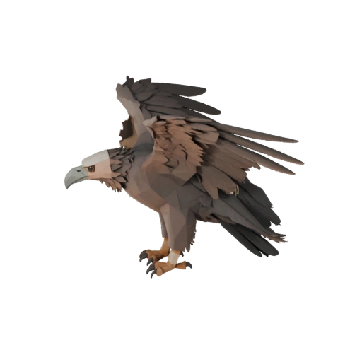 Modèle 3D Vautour Low Poly - Asset Unity avec FBX | Libre de droits