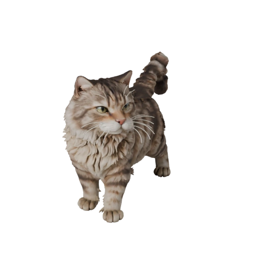 Realistic Ragamuffin Cat 3D Model - Rigged PBR Asset for Games