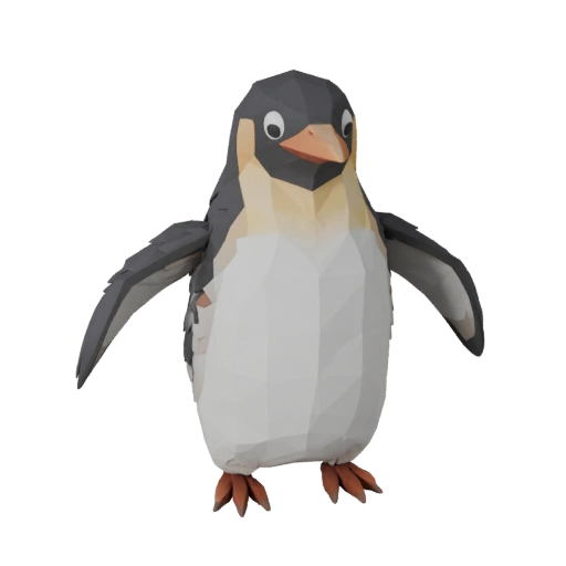 Low Poly Penguin 3D Model - Unity Game Asset with FBX | Royalty-Free