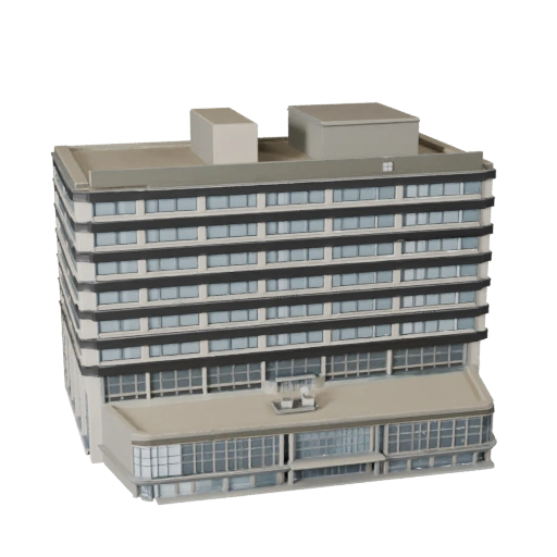 Stylized Business Center 3D Model - Game Asset for Architecture