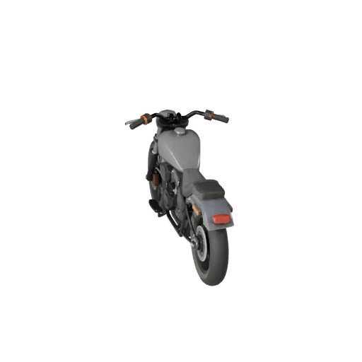 Modelo 3D de Motocicleta Cruiser Vintage Low Poly para Unity &