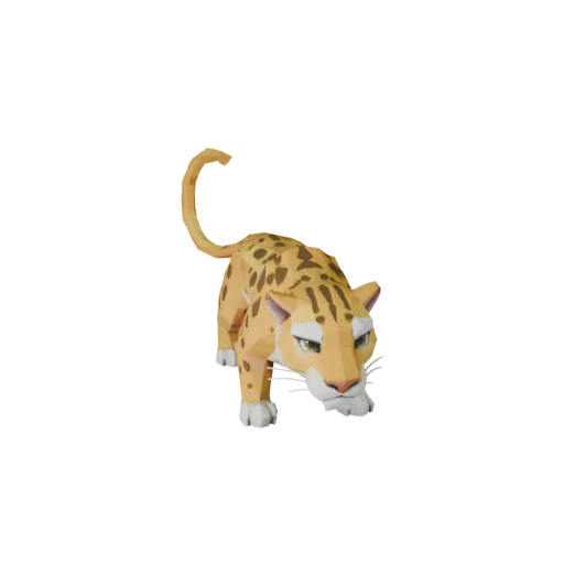 Low Poly Leopard 3D Model - Unity Game Asset with FBX | Royalty-Free