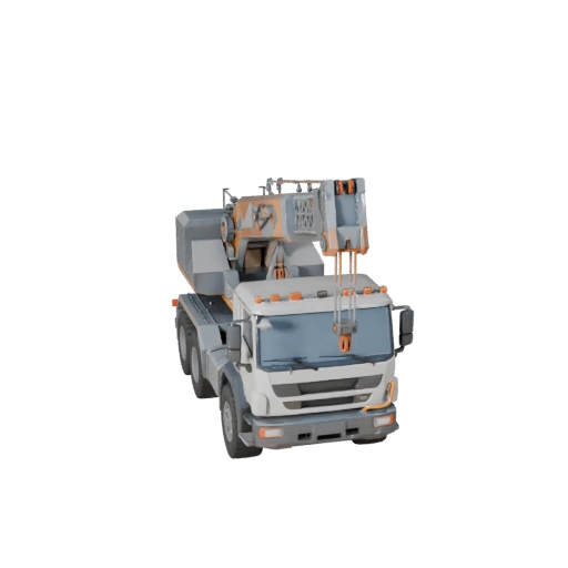 Modelo 3D de Camión Grúa Poligonal Bajo para Juegos de Unity y Unreal