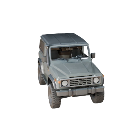 Low Poly Oldtimer Geländewagen 3D Modell für Unity & Unreal