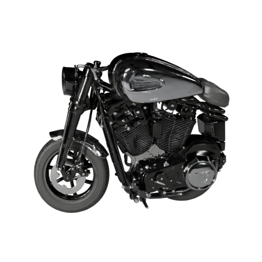 High Poly Harley Inspired Cruiser Motorcycle 3D Model for