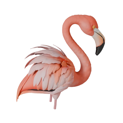 Modelo 3D de Flamenco Caricatura - Activo Estilizado para Animación | PBR