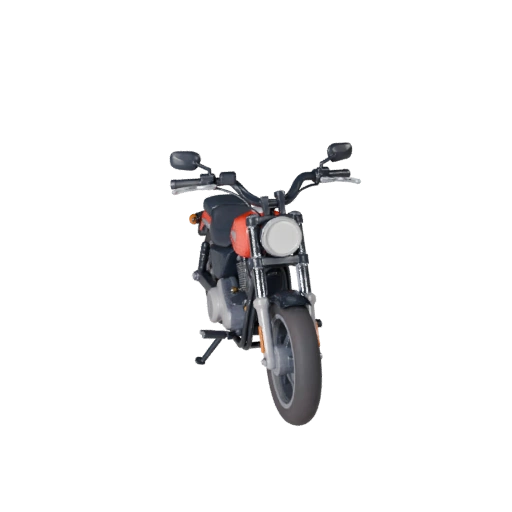 Modelo 3D de Moto Cruiser de Desenho Animado para Jogos Estilizados