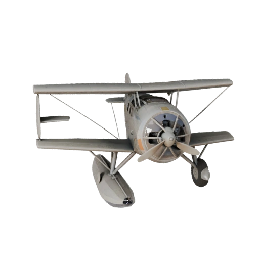High Poly Vintage Seaplane 3D Model for Studio Renders
