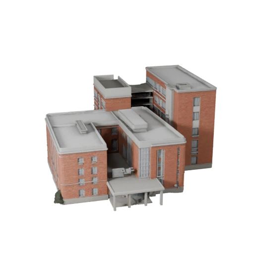Prédio Escolar Imprimível STL Modelo 3D - Asset de Escala