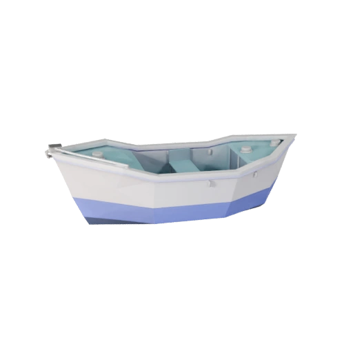 Barco de Pesca Polygonal Bajo 3D para Juegos de Unity y Unreal