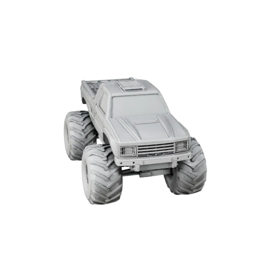 Modelo 3D STL de Caminhão Monstro Imprimível para Colecionáveis e