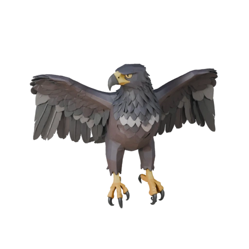 Low Poly Harpy Eagle 3D Model - Unity Game Asset with FBX | PBR
