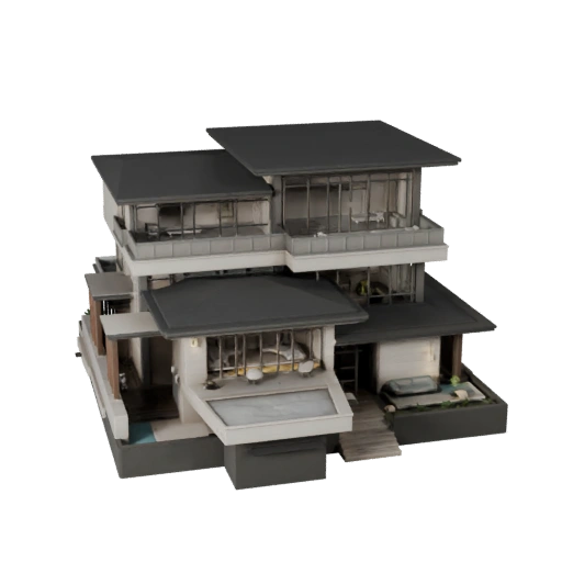 Moradia de Luxo Modelo 3D para Unreal - Ativo em Tempo Real para Cenas UE