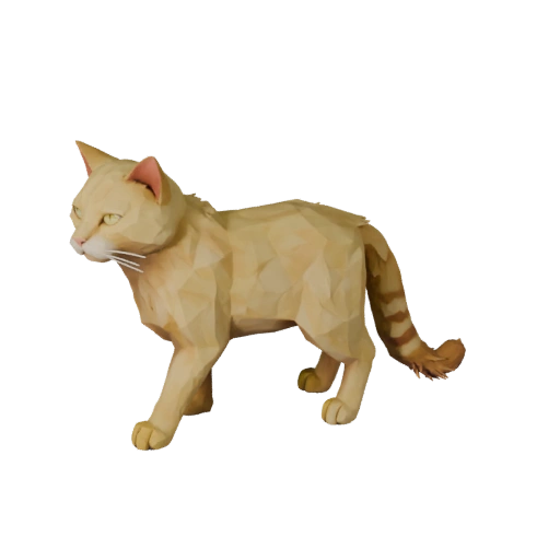 Modello 3D Gatto Persiano Low Poly - Asset Unity con FBX | PBR