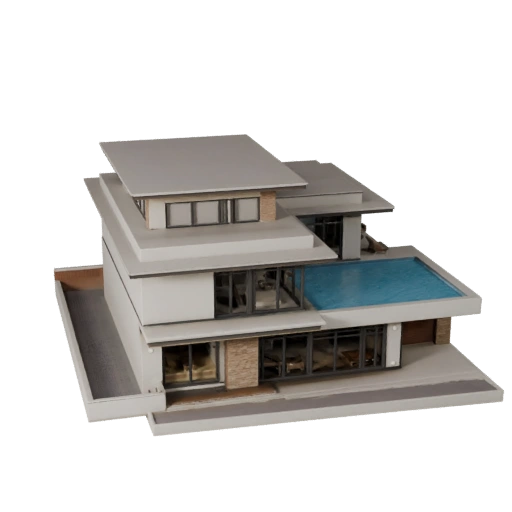 Modelo 3D de Moradia de Luxo - Ativo Realista de Archviz para Arquitetura