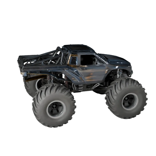 Modelo 3D de Caminhão Monstro Pronto para Jogo para Uso em Tempo Real