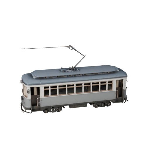 Modèle 3D de Tram Vintage pour Unity - Asset de Jeu Low Poly