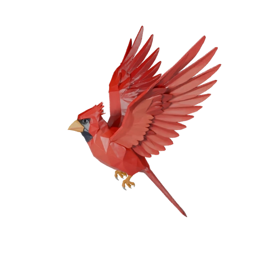 Low Poly Cardinal 3D Model - Unity Game Asset with FBX | PBR