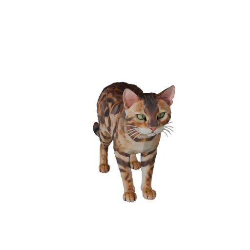 Gatto Bengala Low Poly 3D Model - Unity Game Asset con FBX | PBR