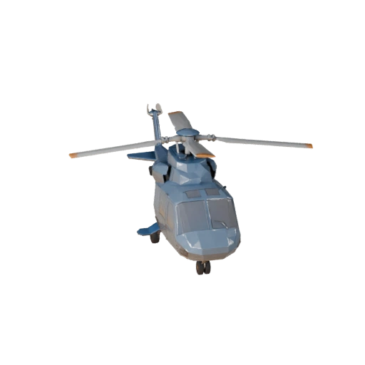 Low Poly Rettungshubschrauber 3D Modell für Unity & Unreal