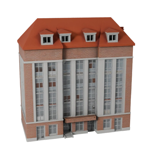 Modelo 3D de Casa Geminada Low Poly para Jogos em Tempo Real e VR