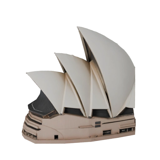Modelo 3D de Alto Poligonaje de la Ópera de Sídney para Activo de Render de Arquitectura