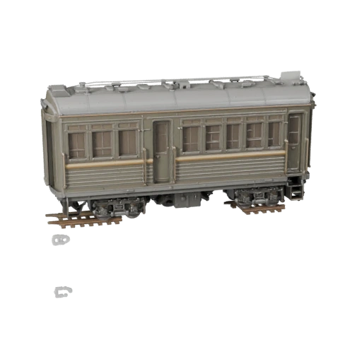 High Poly Vintage Passenger Train 3D Model for Studio