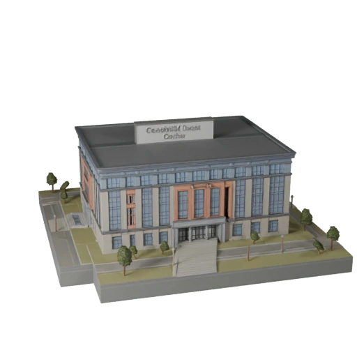 Stylized Community Center 3D Model - Game Asset for Architecture