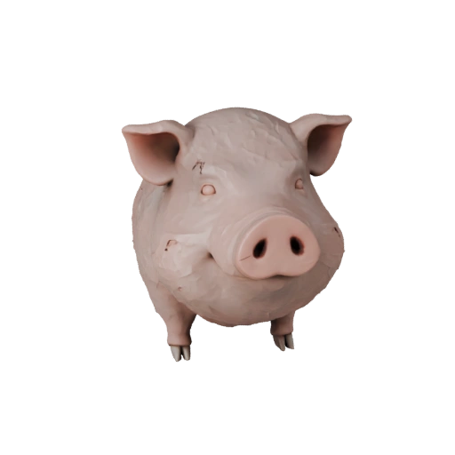 Hohes Poly Schwein 3D-Modell - Detailliertes STL-Asset für den Druck | PBR